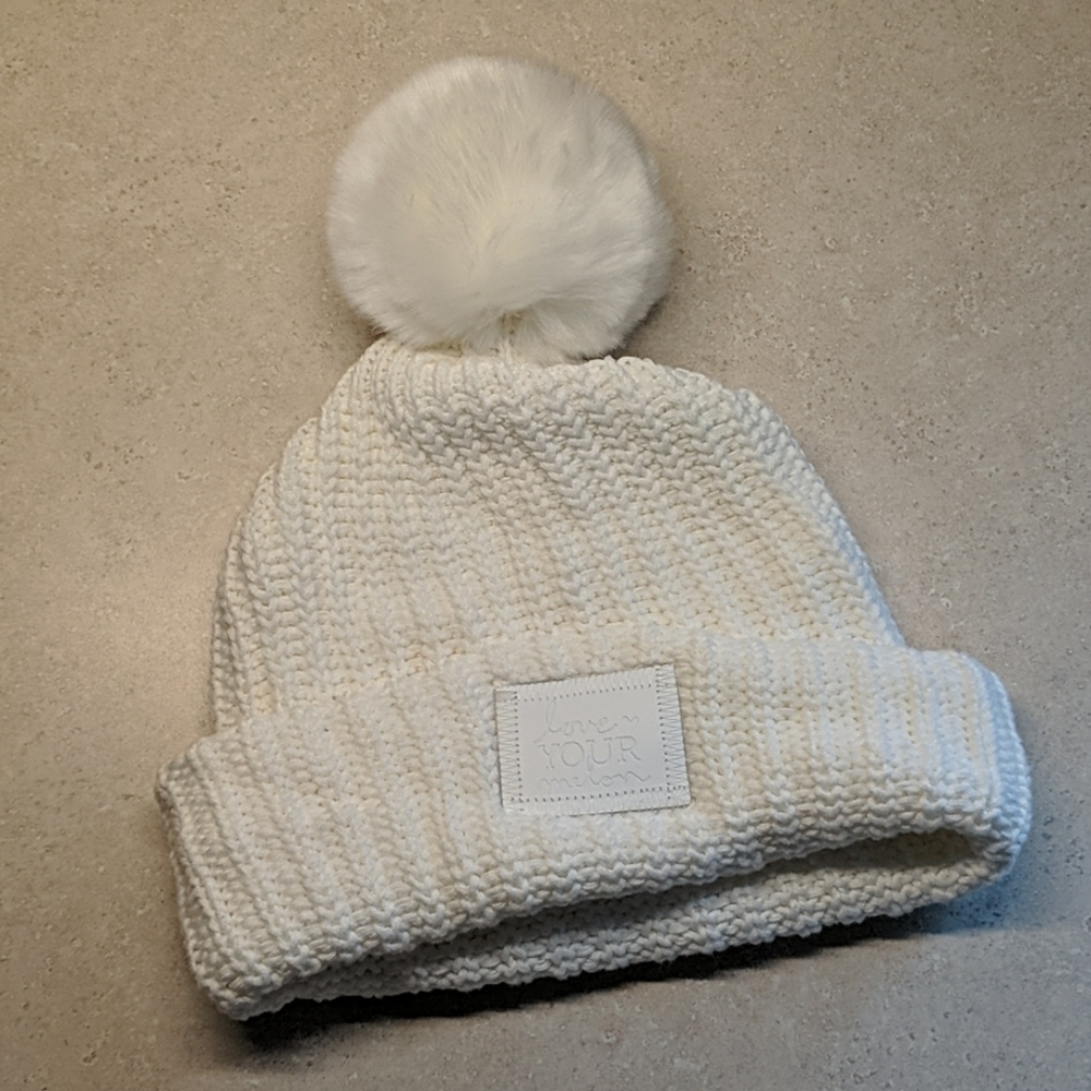 LYM White Pom Beanie